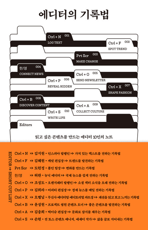 에디터의 기록법 - 읽고 싶은 콘텐츠를 만드는 에디터 10인의 노트 (커버이미지)